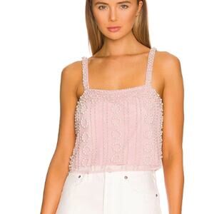 LPA Micaela cropped tan Top bubble pink - M